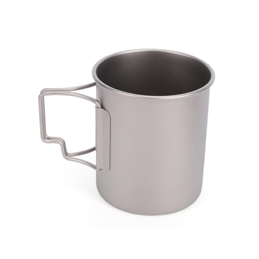 6pcs Ti Camping Cup Set with Fork Spoon Lightweight Water Mug for Backpacking Hiking Picnic Travel 4 Cups + 2 Fork Spoon