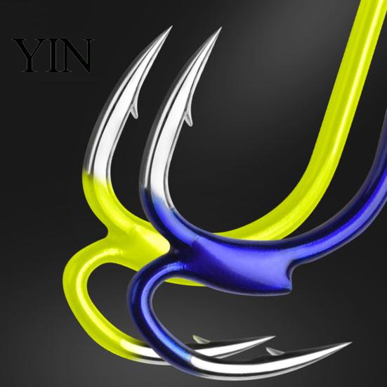 Metal Fishing Hook 10Pcs Classic Double Hooks, High Carbon Steel Hooks with Freshwater Barbs, Sharp Open Shank Anti-Escape for Saltwater Anti-rust