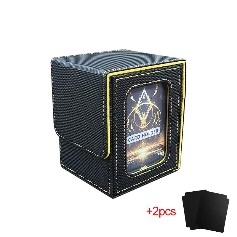 Deck Case Holds 100+ MTG Card Deck Box for Commander Display PU Leather Trading Card Storage Box for TCG PTCG Game Sports Cards