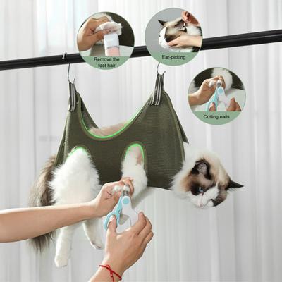 Katzen Badebeutel Netz Atmungsaktiv Katzen Duschbeutel Kratzfest Verstellbar Katze