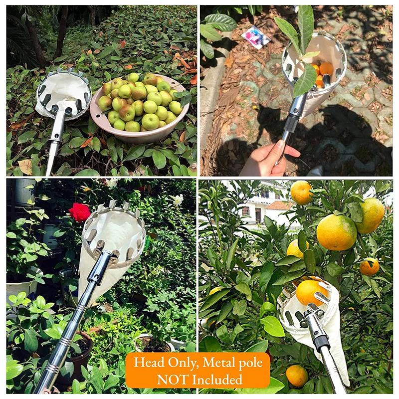 1Pc Fruit Picker Tool, Metal Cherry Picker Tool, Fruit Picker Basket Head,Fruit Harvester Attachment Garden Hardware Tools