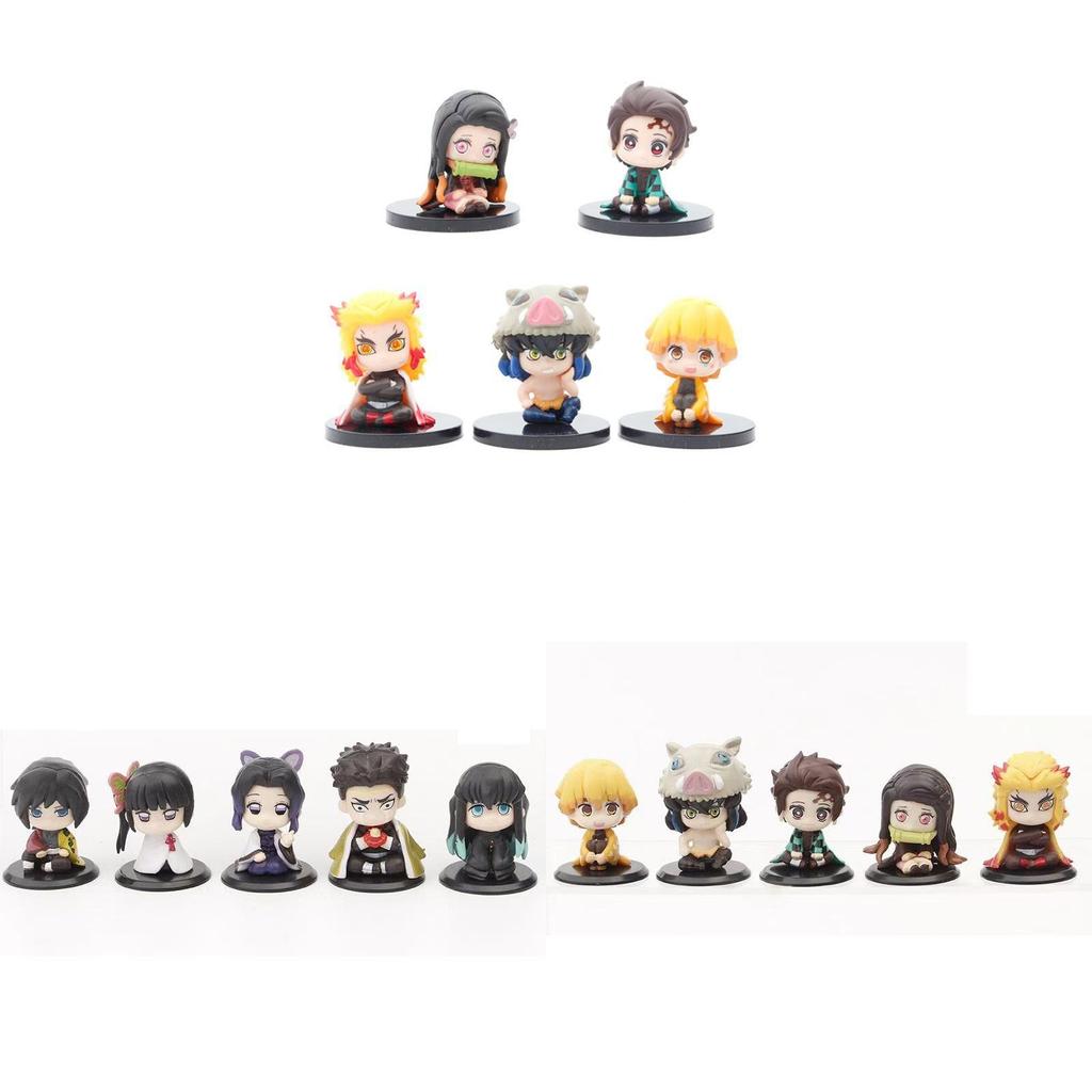 Demon Slayer Kimetsu No Yaiba Pvc Figurine Set With Sitting Posture For Collectors And Fans