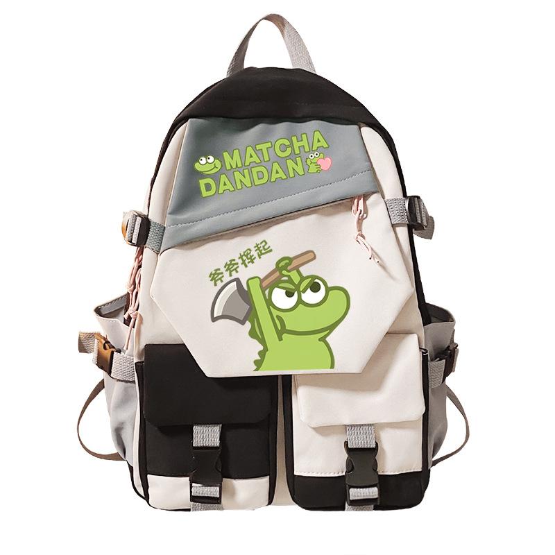 Personalized niche little crocodile expression bag schoolbag 2024 cross-border campus popular student schoolbag casual and simple