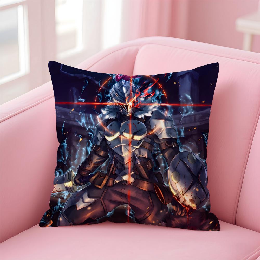Handsome Anime Goblin SlayerCartoon Cushion Cover Pillow Case Soft Skin Friendly Fabric  Concealed Zipper
