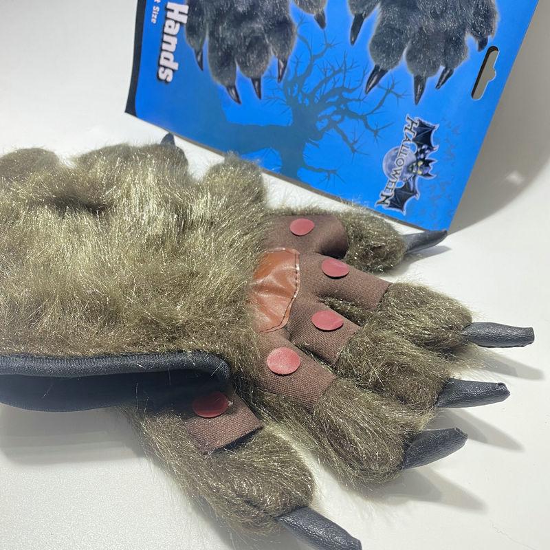 Halloween Werewolf Plays Gloves Horror Chimpanzee Monster Black Wolf Beast Simulated Nails Easter Party Role Playing Party Props