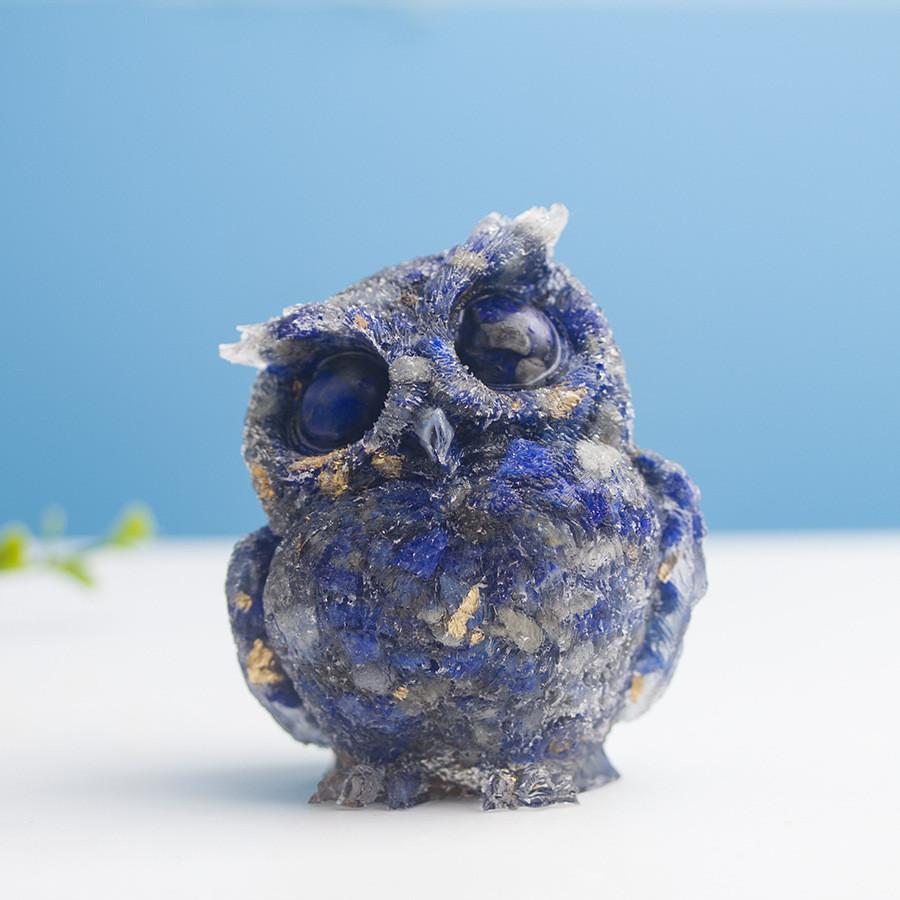 

Natural Crystal Owl Resin Ornament For Home Office Decor Gift Idea Style A