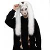 Halloween Karneval Mode Tiermaske Wikinger Fuchsmaske mit Kunstfell Kopfschmuck COS Werwolf