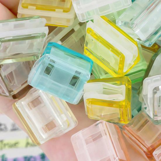 10Pcs Transparent Paper Clip Pusher Reusable File Clips for Students Office No-Punch Binding Document Organizer