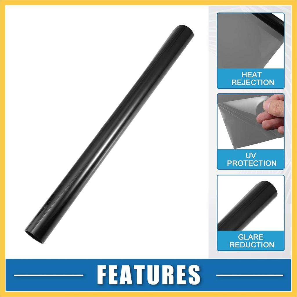 Automotive Window Tint Film Heat Block Scratch Resistant 25% VLT 0.5x7m Car Ceramic Tint PET Black Auto Replacement Parts