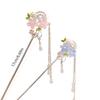 1 Piece Chinese - Style Hair Stick: Pink Resin Flowers, Pearl & Tassel, Perfect for Hanfu, Traditional Events