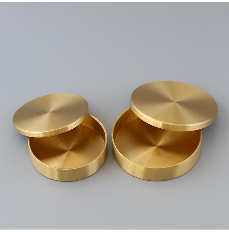 Mosazná čtvercová nádobka na vonný prášek: Mini měděná úložná krabička na kadidelové náčiní a inkoustové kazety