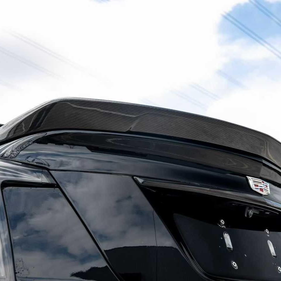 Langyu V-Style Dry Carbon Rear Spoiler for Cadillac CT5 Black Wing