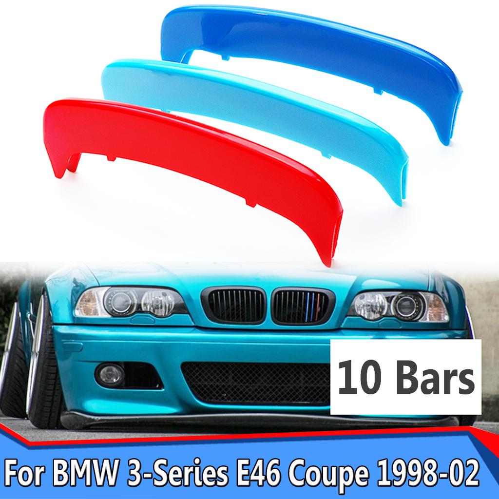 ZYCJNB Racing Kidney Grill per m Color Grille Copertura Clip Trim Decoration ABS Decorazione BMW 3-Series E46 per Coupé 2 Door 2003 2004 2005 2006 Adesivi 3D