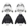 Oversized Cotton Hoodie With Dual Zipper Washed Vintage Gradient Print Unisex Streetwear Sweatshirt Fall