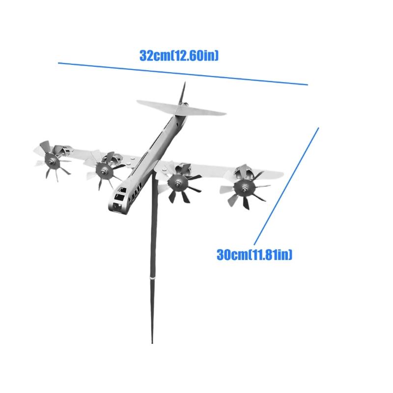 Garden Decoration Aircraft Wind Sculpture Aircraft Wind Sculpture Garden Yard Ground Windmill for Front Yard Porch