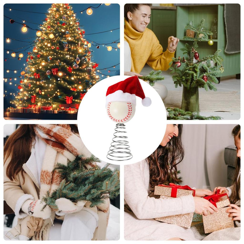 Tree Topper Christmas Golf Basketball Baseball Holiday Decor Sports Holiday Tree Topper For Fans Study Church Office Mantel