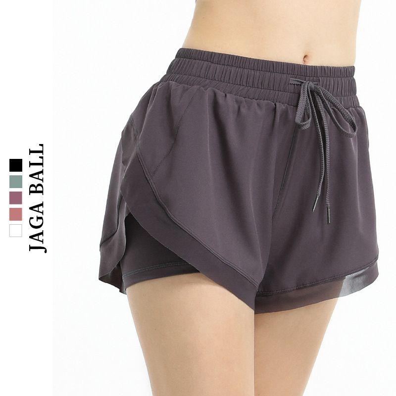 

Quick-Dry Loose Sports and Leisure Women Fake Two Pieces Yoga Pants Gray Purple S