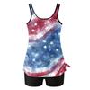 Women’s Sleeveless Tankini Top with Star Print and Gradient Pattern Swimwear Set for Beach or Pool Activities