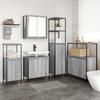 5 piece bathroom furniture set gray Sonoma and black wood based material