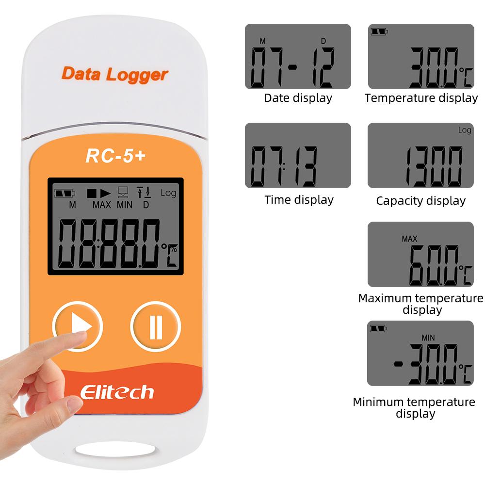 Mini Data Logger RC-4/4HC/5/5+/GSP-6 Digital USB Temperature Humidity Internal Sensor High Precision Recorder