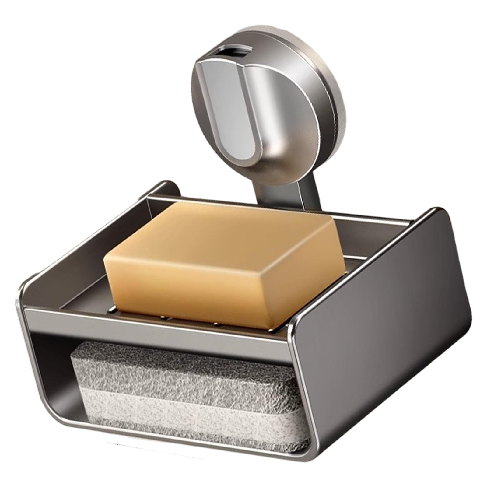 

Soap Holder Wall Mounted Soap Dish with Hook Not Require Drilling for Shower/Bathroom/Kitchen Decoration 1