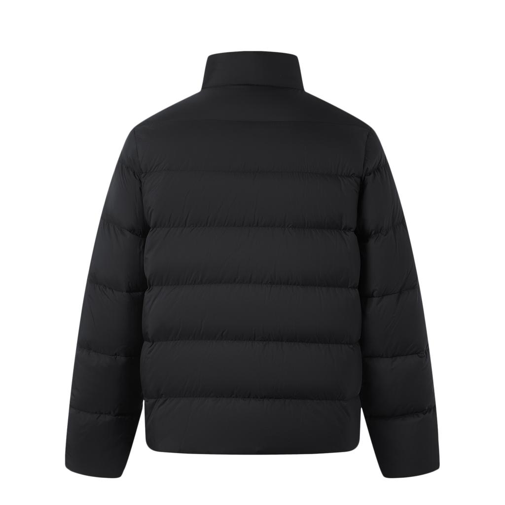 Li Ning China Color Series Solid Color Stand Collar Zipper Long Sleeve Down Jacket Men Jacket Black AYMU353-1