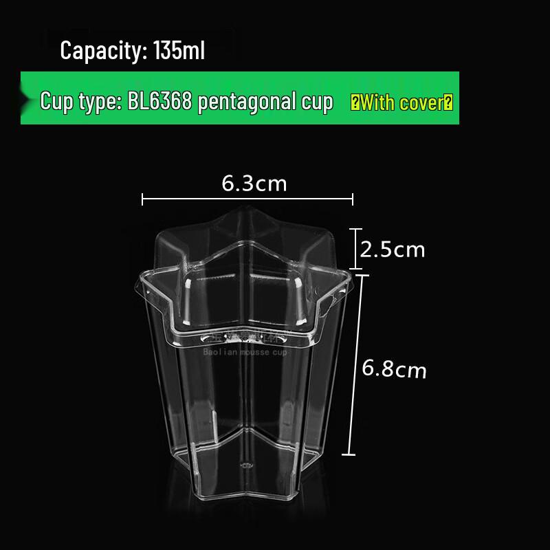 Disposable Star Mousse Cups with Lids, 40-Count