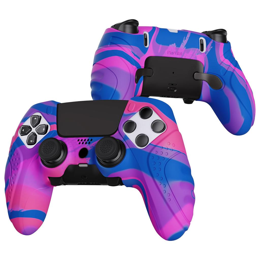 PlayVital Soft Rubber Protector Skin for PS5 Edge Wireless Ergonomic Silicone Cover Case with Thumb Grip Caps for PS5 Edge Controller Edition and