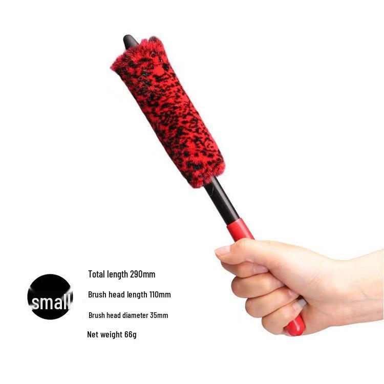 Car Tire Hub Cleaning Brush Set - Wool Sticks in Large, Medium, Small Sizes with Long Handles for Wheel Gap & Steel Ring Cleaning.