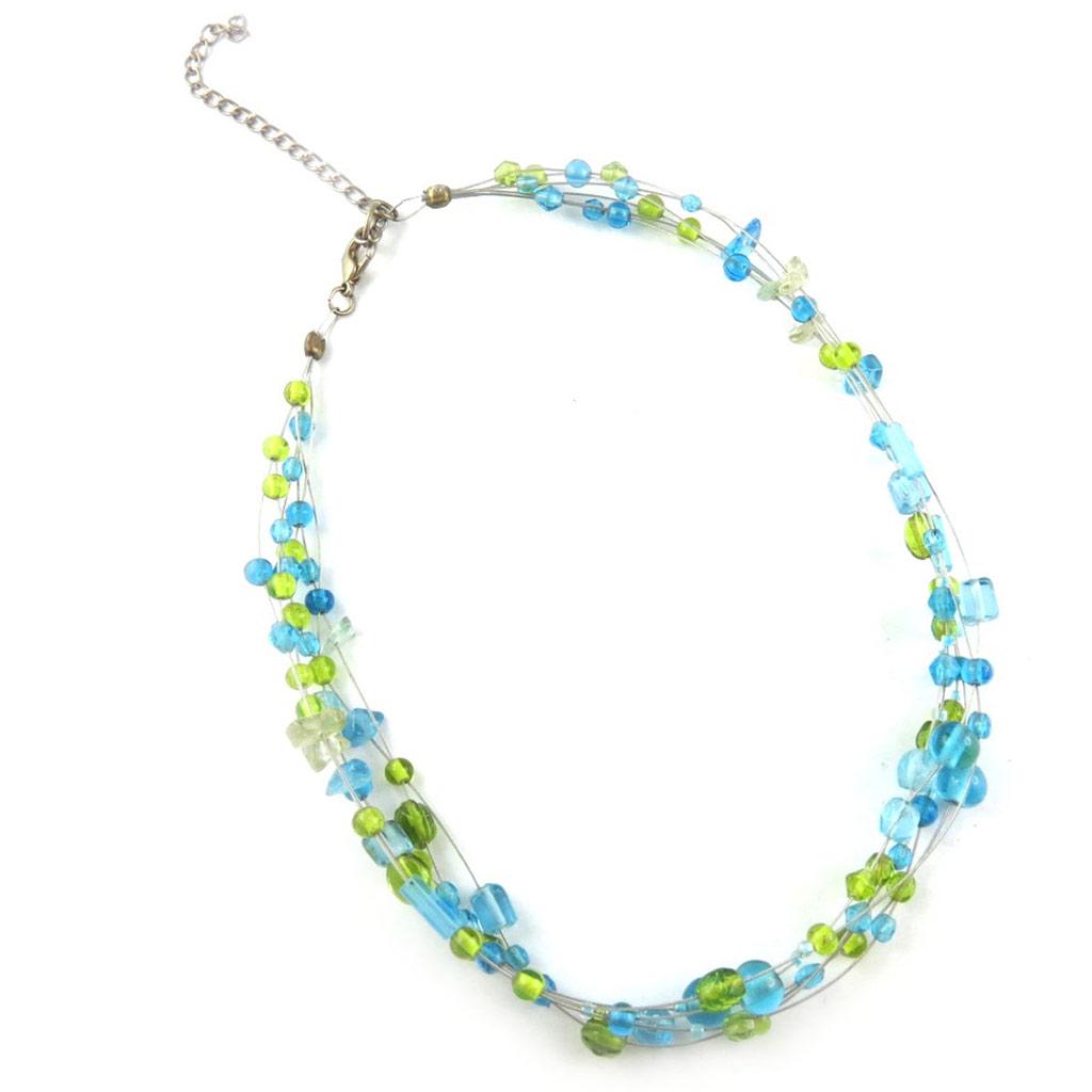 Les Trésors De Lily [B8153] - Blue Green 'Pawnee' Neck Warmer