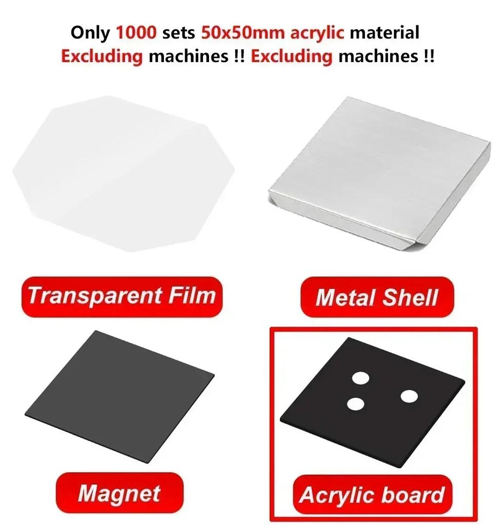 2x2" (Machine+Cutter+100 Magnets)Or(1000 Magnets Material) DIY Custom Photo Kit Fridge Magnet Button Maker Machine Refrigerator