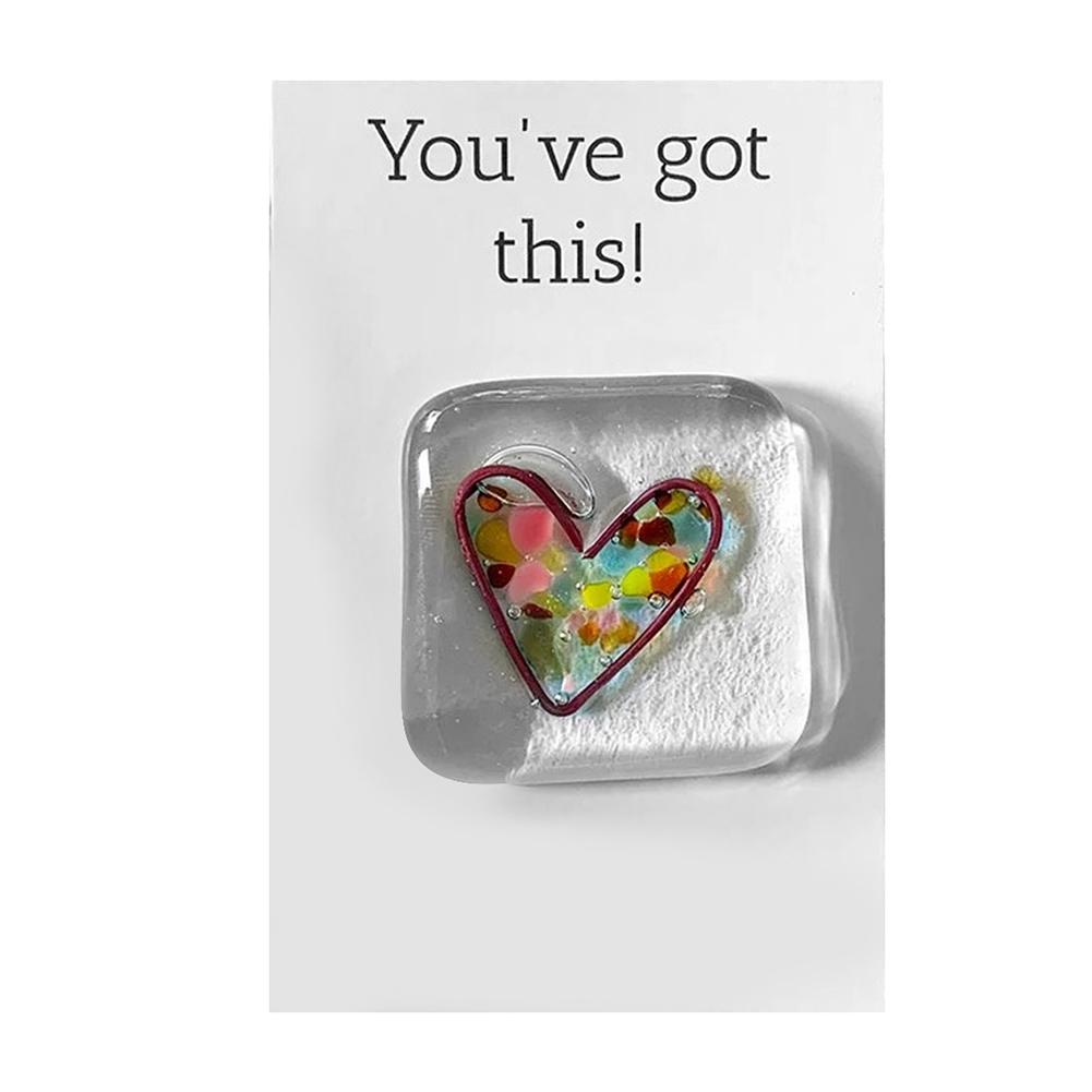 

Pocket Token Glass Heart Card Keepsake Gift Multi-Function Memorial Gifts Brithday Gift