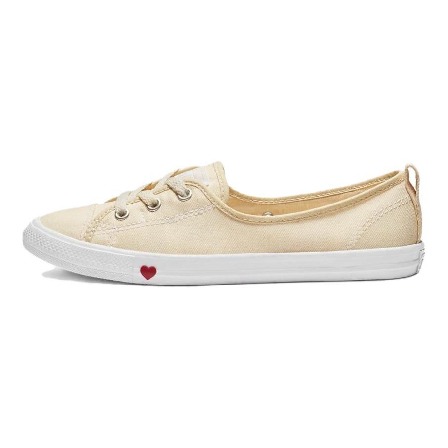 Converse CTAS Bequeme Vielseitige Langlebige Low-Top Canvas-Schuhe Damen Sneaker Beige 563494C