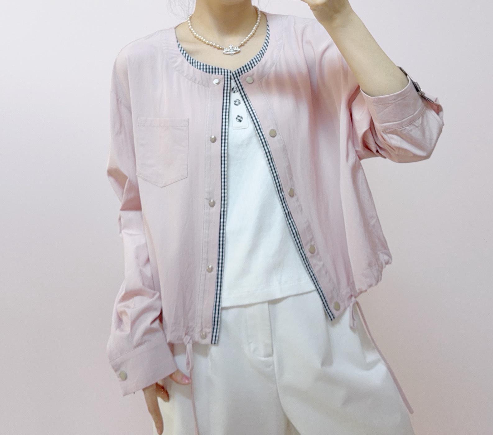 

2025 Autumn Casual Versatile Two-Piece Set: Button-Up Jacket + Camisole L (60-65kg) рожевий