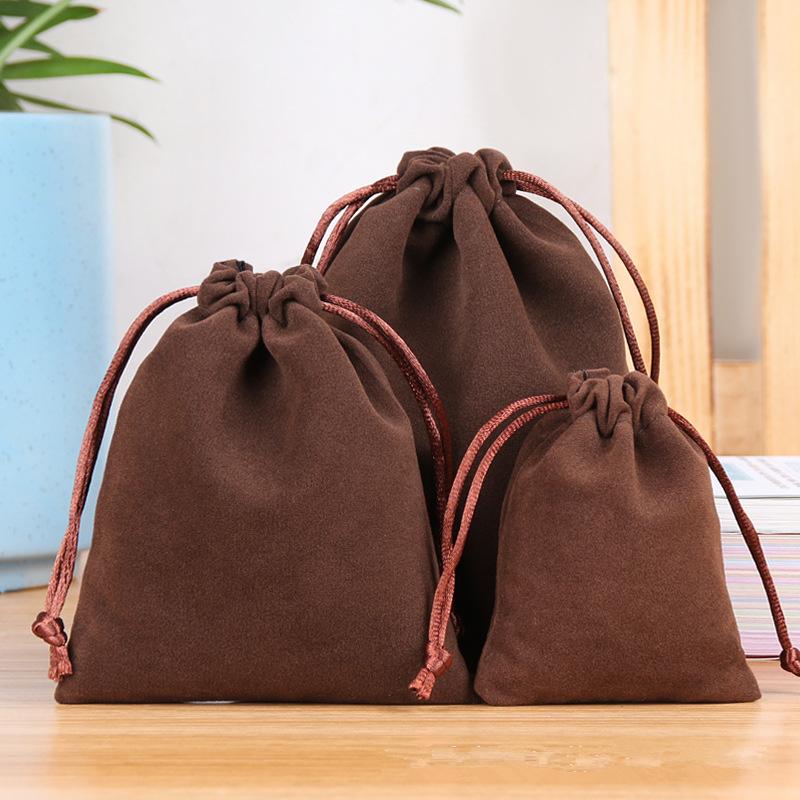 100 Pcs/Lot Velvet Drawstring Wedding Bags Gift Fabric Package Various Colors Samll Size Jewelry Pouches For Christmas Party