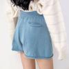 Koreanische Version Schlankmachende Lockere High Waist Heißpants A-Linie Weites Bein Gestrickte Shorts für Damen Vielseitige Oberbekleidung Lässige Hosen