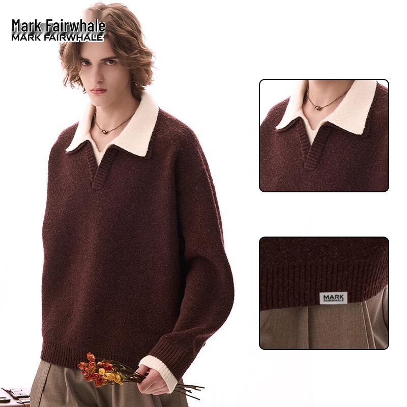 Mark Fairwhale Men's American Vintage Wool Blend Polo Sweater