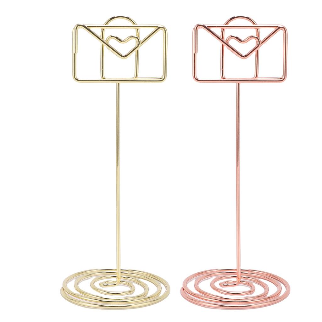10PCS Table Number Holders Envelope Shape Metal Card Clips for Photo Menu Place Cards Restaurant Wed