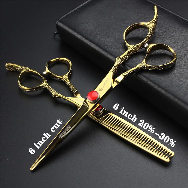 Hairdressing Cutting Scissors Hair Styling Tools 6/6.5/7 inch Salon Scissors Set 440C Barber Shears 10 25 40 50 Thinning Rate