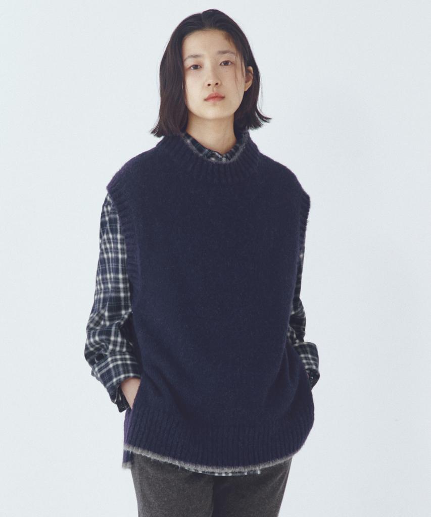 CITTA Alpaca Wool Knit Vest_Ctk247(Navy)