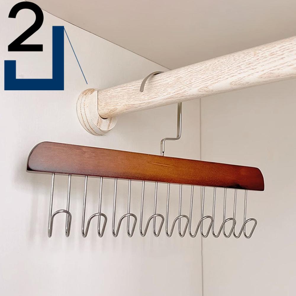 1/2 PCS Multi-functional Solid Wood Clothing Eight-hook Hanger Underwear Sling Belt Vests Silk Scarf Hooks Wardrobe Organizer