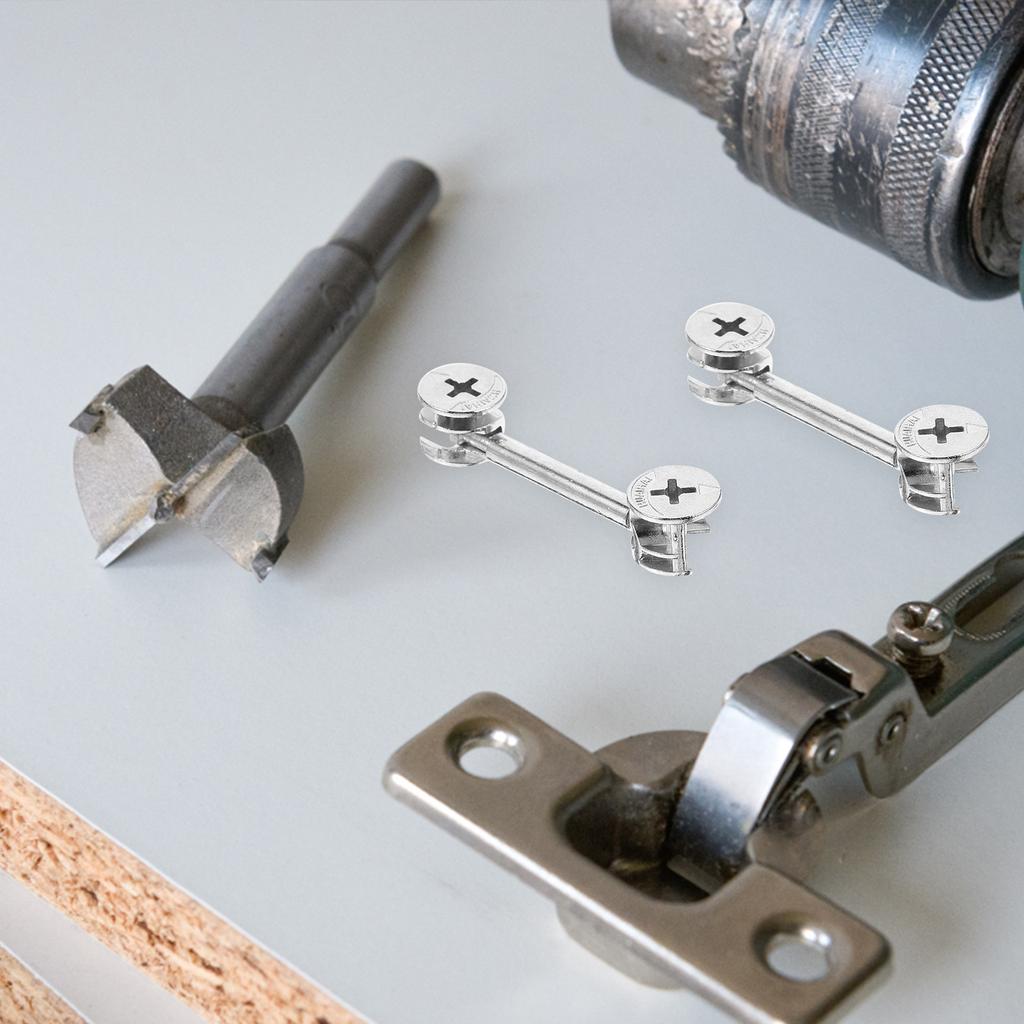 20Sets Double Head Cam Lock Fittings Kit Furniture Connecting Fasteners Heavy Duty Easy Install Cabinet Shelf Panel Connection