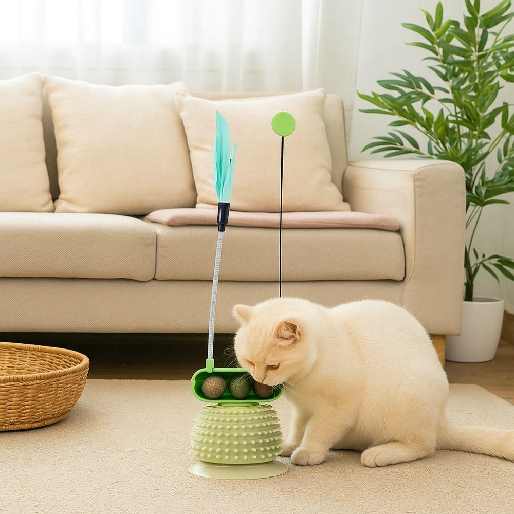 Wear Resistant Cat Teaser Stick Detachable Cat Floating Hair Toy Cat Spinning Wheel Toy  Training