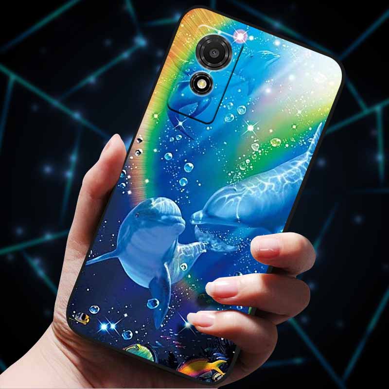 Phone Case For TCL 501 Case TCL501 Painted Cat Silicone Protective Cover for TCL 501 T433D 2024 Bumper Protector Fundas Coque