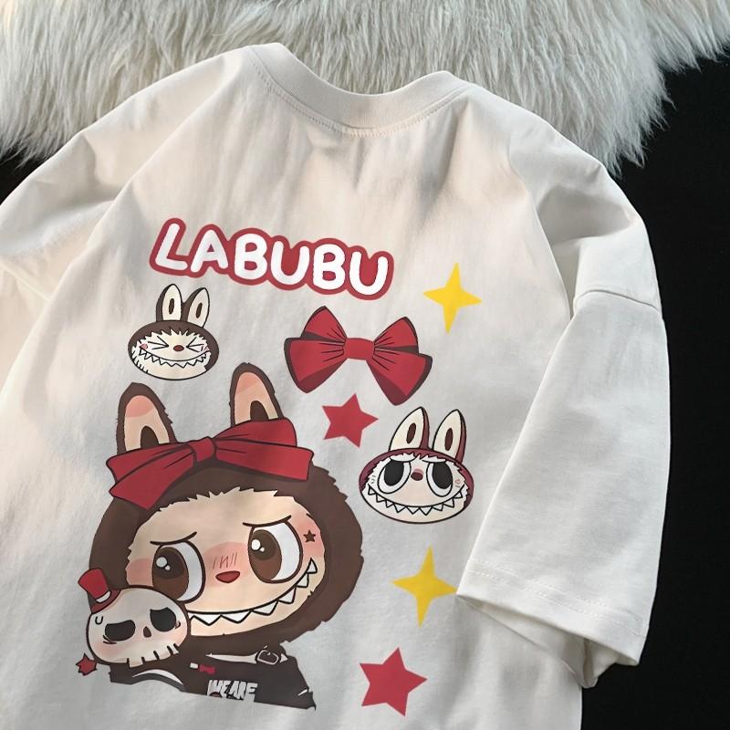 

LABUBU short-sleeved latest fashion printed T-shirt unisex casual street wear 5XL