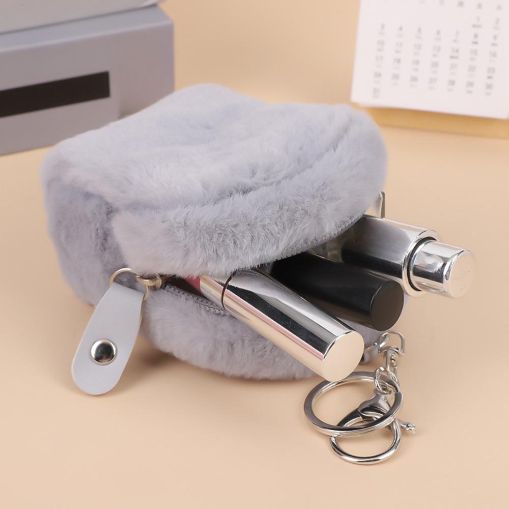 Plush Cute Zipper Wallet Keyring Zipper Mini Plush Coin Bag Mini Plush Schoolbag Coin Purse  Girls
