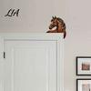 Animal Head Door Topper Western Horse Wooden Decor, 2D Printed Rustic Frame Home Ornaments Ornament, Top Shelf Decoration for Farmhouse Style Interior
