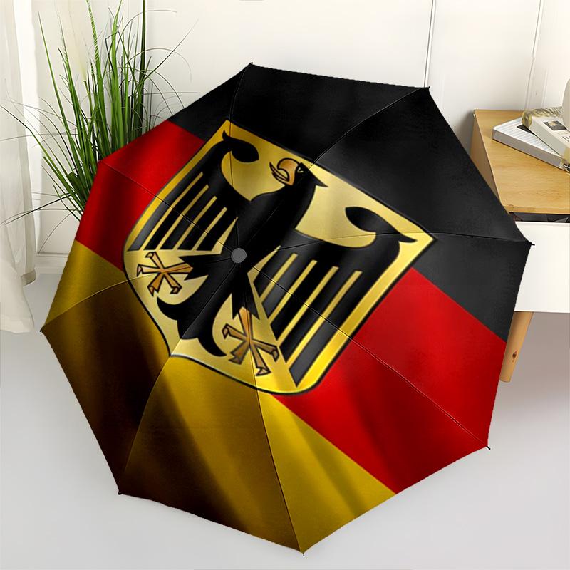 

1pc flag Umbrella Portable Folding Umbrella Iron Frame Hole Bone Structure Outdoor Home Umbrella