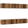 4 Piece Wall Mounted TV Cabinet Set Reclaimed Wood Look 100 X 30 X 30 Cm