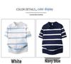 2026 Japanese Style White Striped Lapel Polo Knit T-Shirt for Men - Summer Short Sleeve